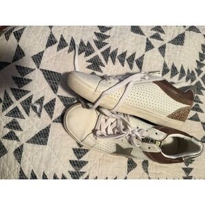 Vintage havanas Star Sneakers White Leather Leopard Print Casual Women Shoes